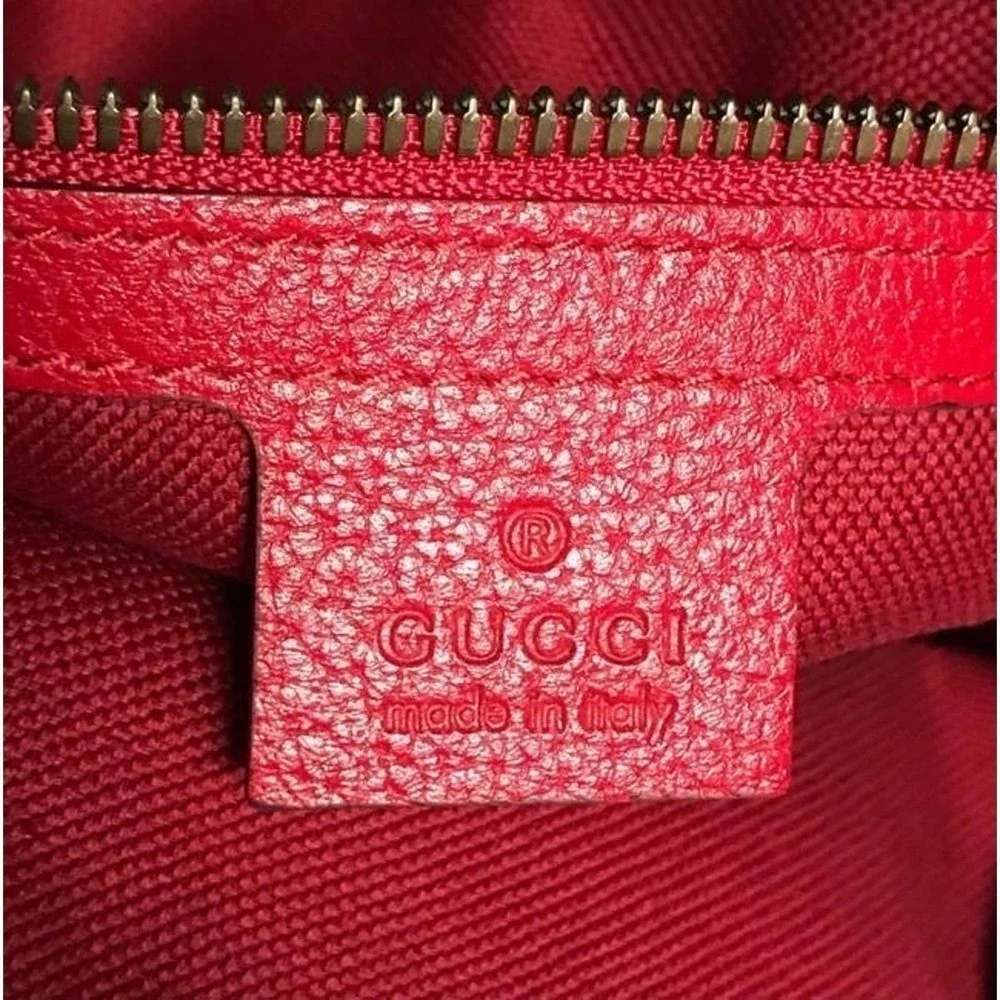 🆕GUCCI🌟NWT- Full Size Backpack | Leather + Striped Canvas Gucci Bag! DUSTBAG!